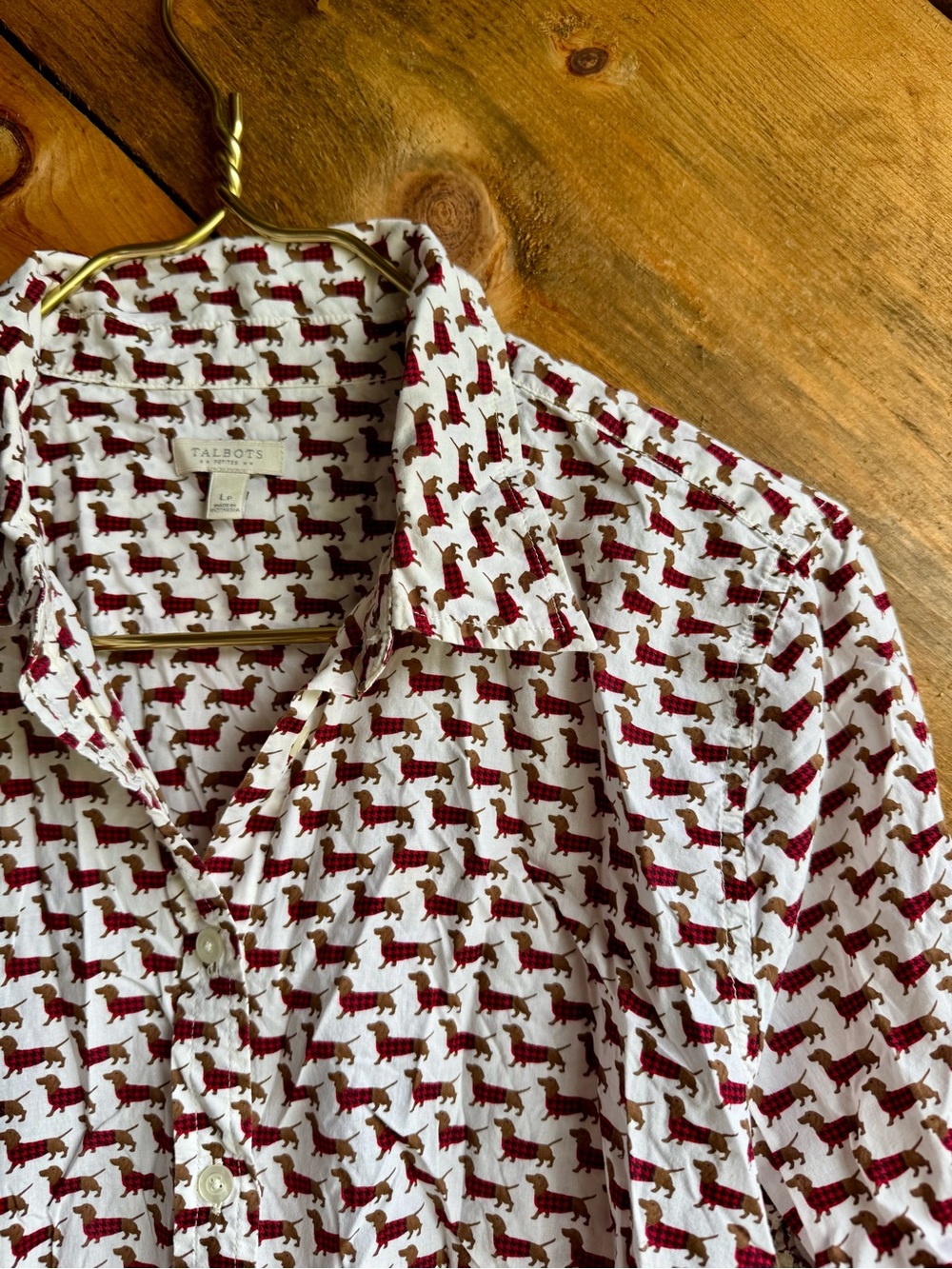 Talbots dog blouse
